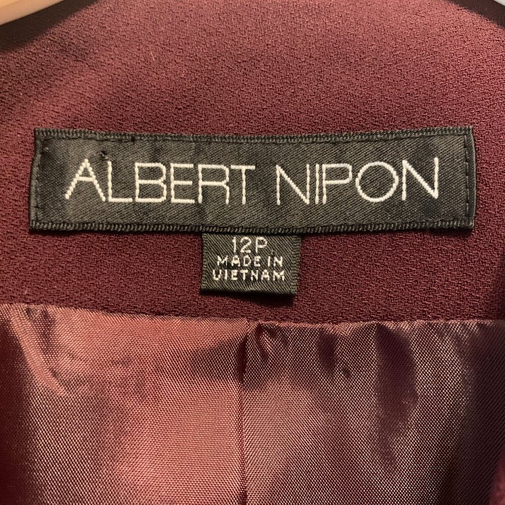 Albert Nipon Burgundy Button Front Blazer * Sz 12p - image 6